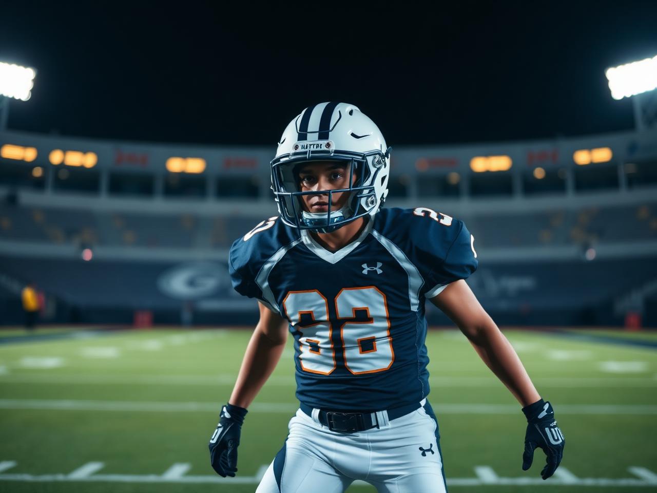 A safety patrolling the deep field and reading the offense